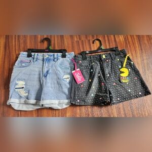 Justice Kids Denim and Charcoal Shorts Set